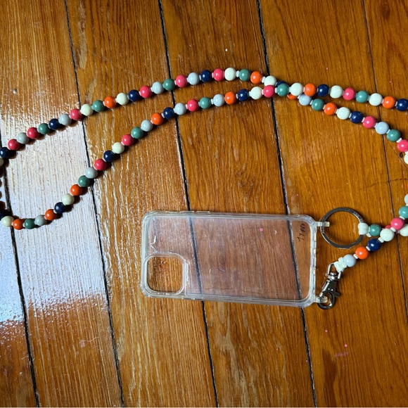 Clear iPhone 11 Pro Case with Multicolor Beaded Strap - Picture 2 of 3